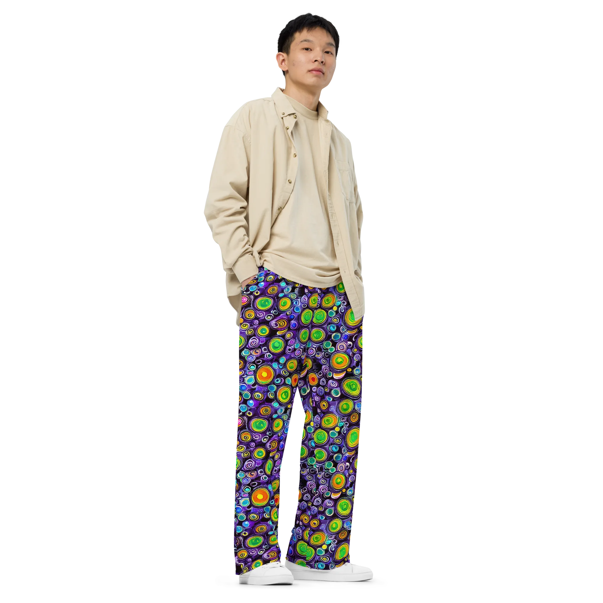 Galaxy Ripple on Wide-Leg Pants — Right Front