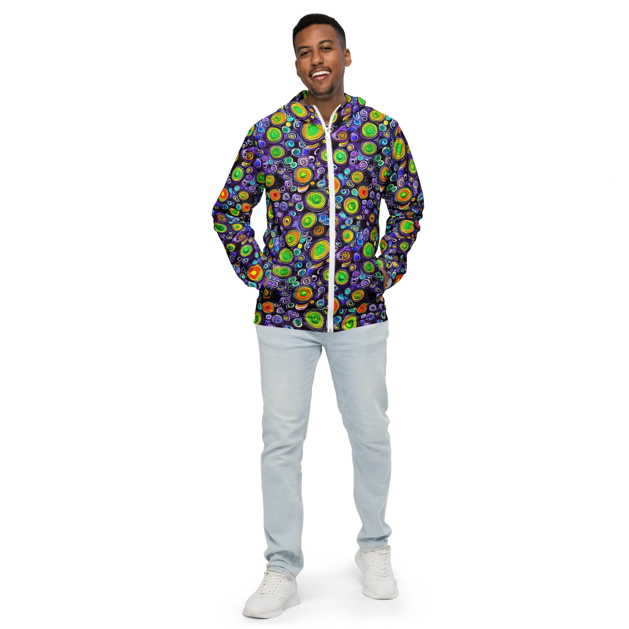 Galaxy Ripple on Men's Windbreaker — Front