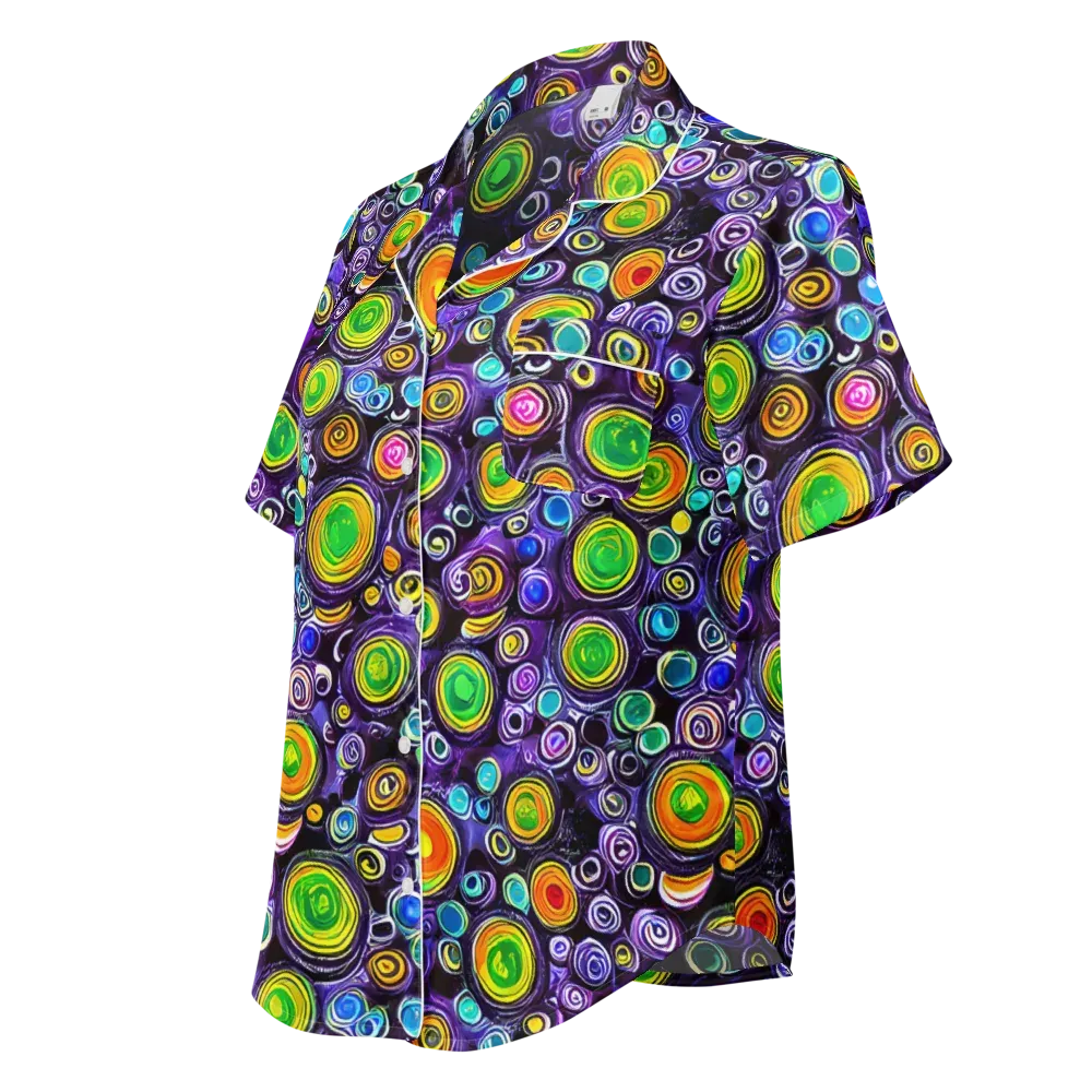 Galaxy Ripple on Women's Short Sleeve Pajama Top — Left Front