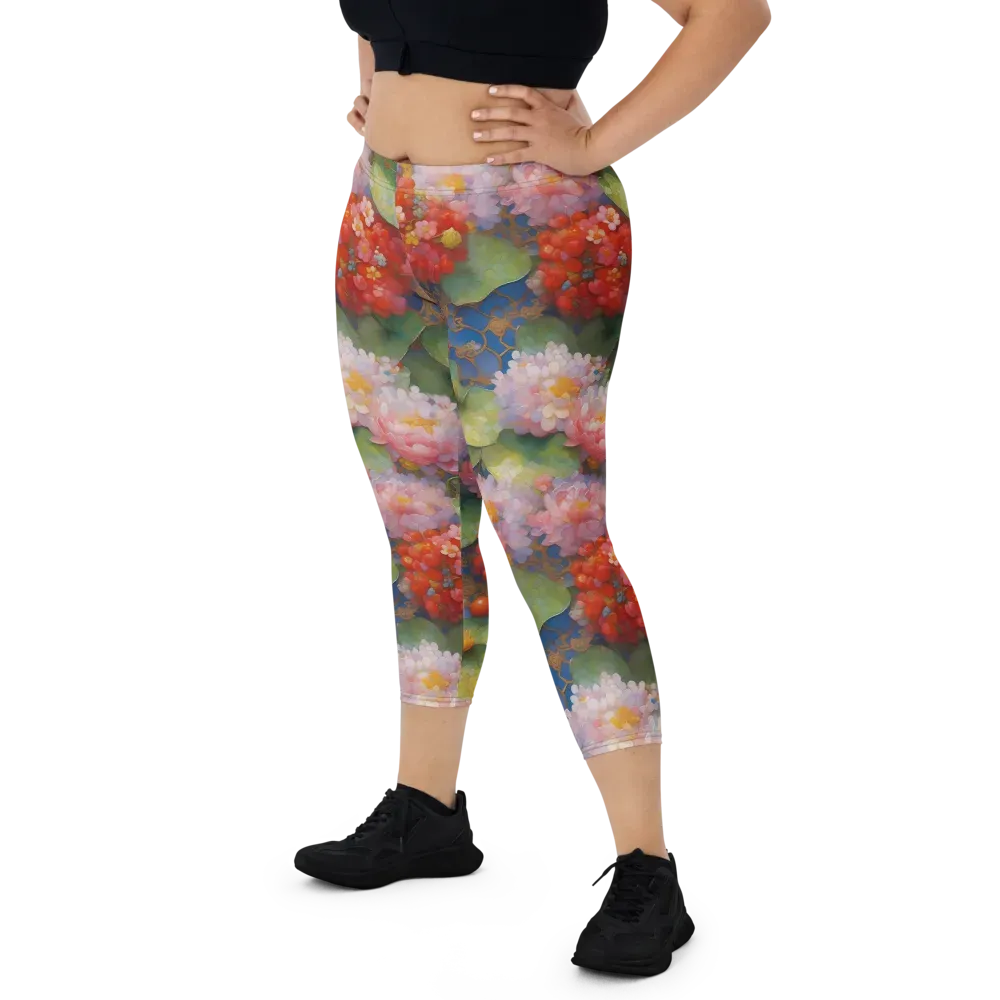 Lotus Royale on Capri Leggings — Front