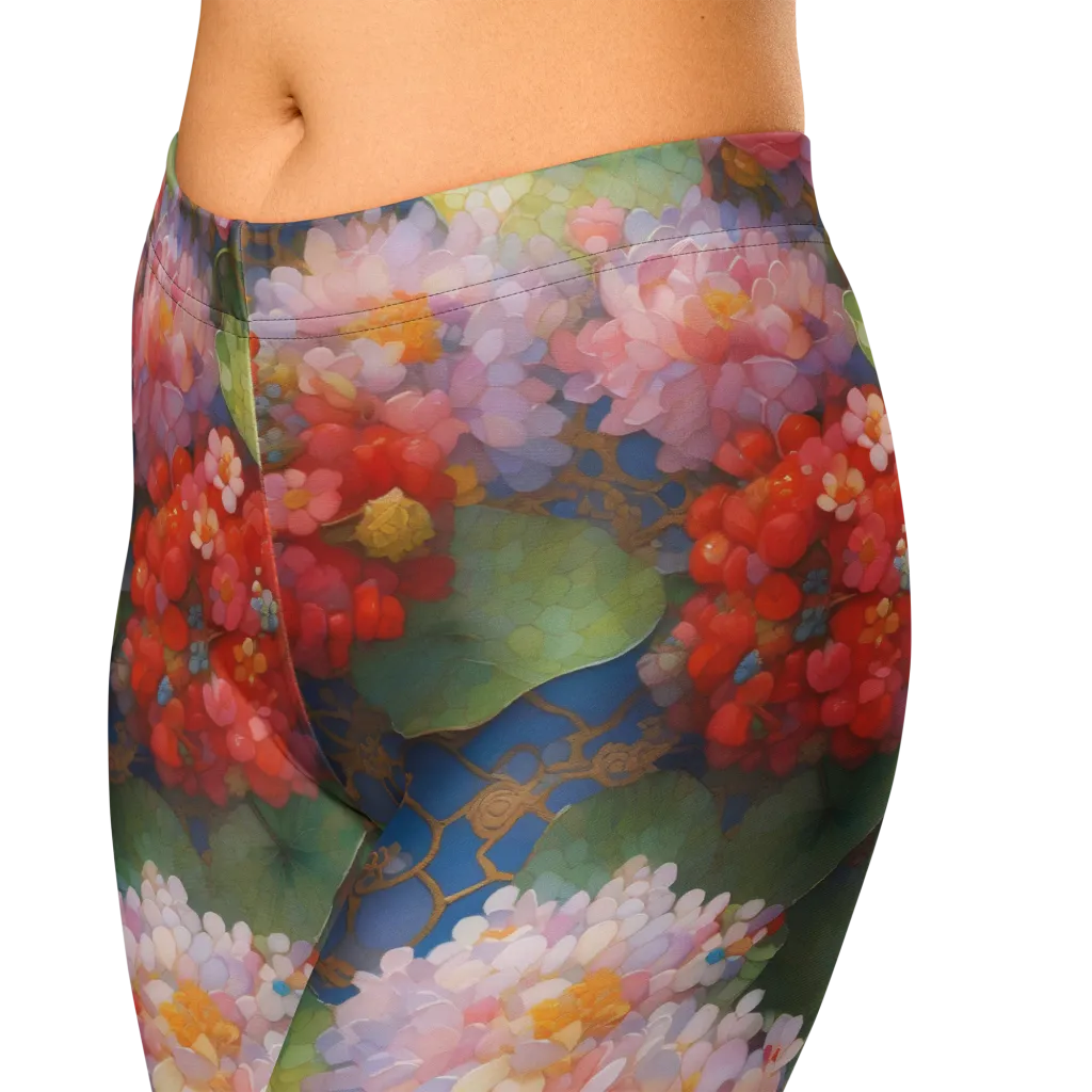 Lotus Royale on Capri Leggings — Zoomed-in