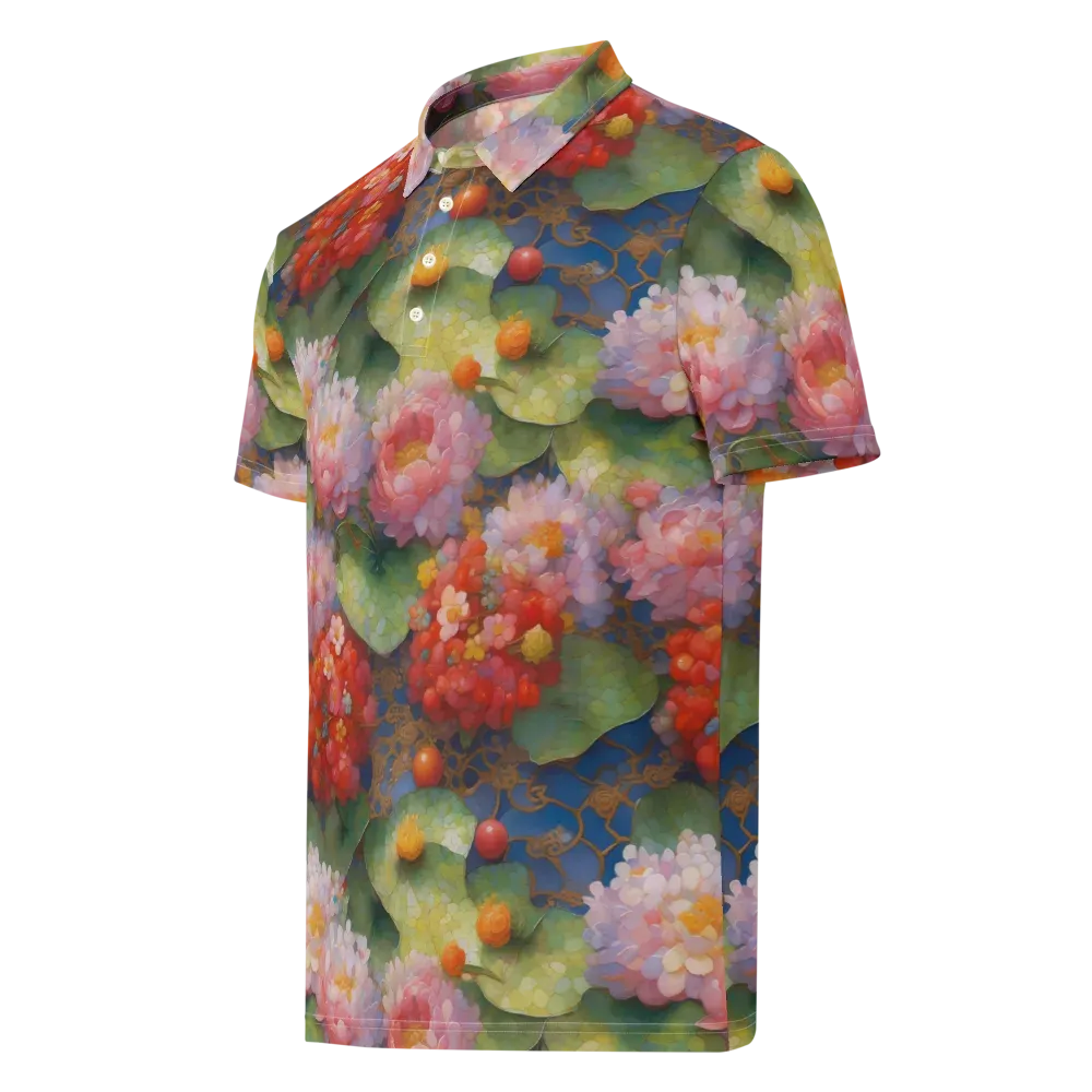 Lotus Royale on Men's Slim Fit Polo Shirt — Left Front