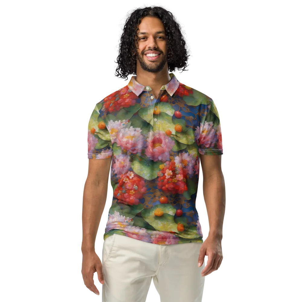 Lotus Royale on Men's Slim Fit Polo Shirt — Front