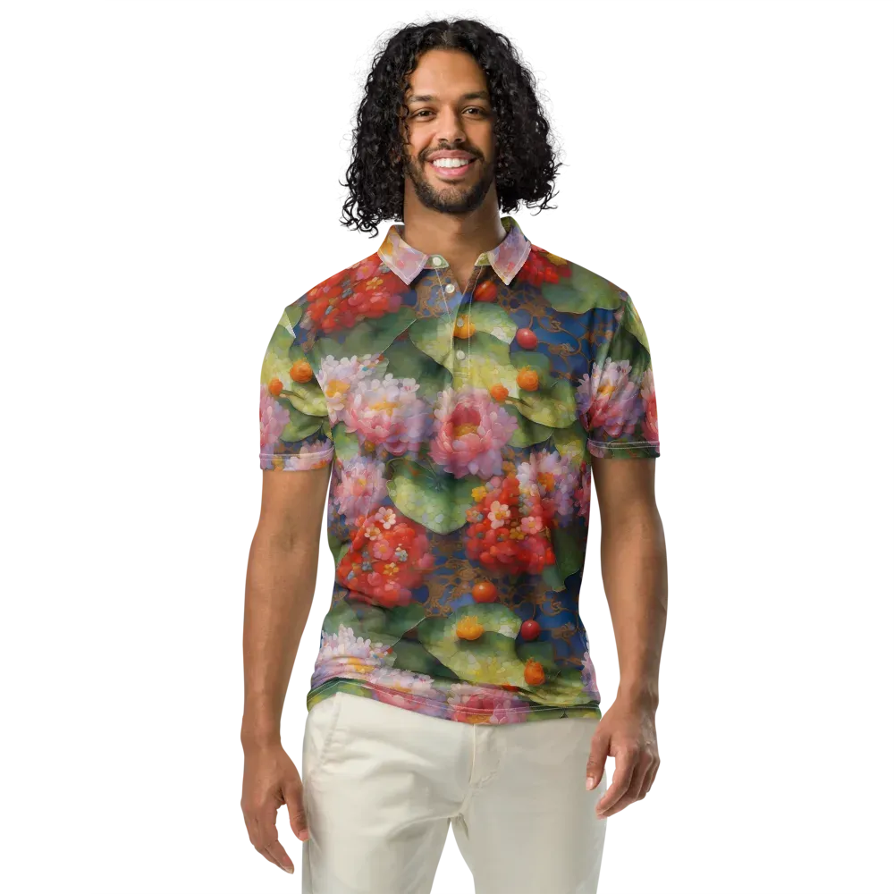 Lotus Royale on Men's Slim Fit Polo Shirt — Front
