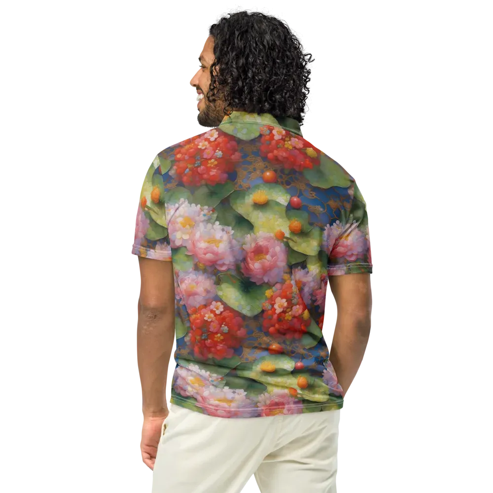 Lotus Royale on Men's Slim Fit Polo Shirt — Back