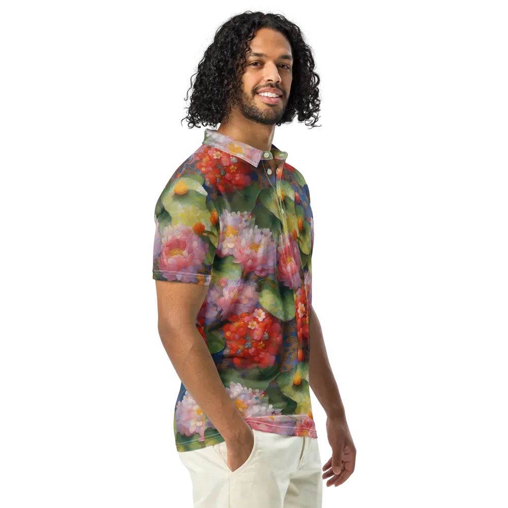 Lotus Royale on Men's Slim Fit Polo Shirt — Right Front