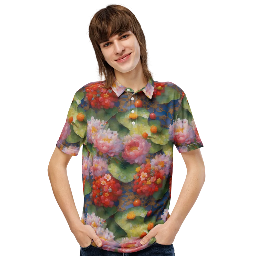Lotus Royale on Men's Slim Fit Polo Shirt — Front