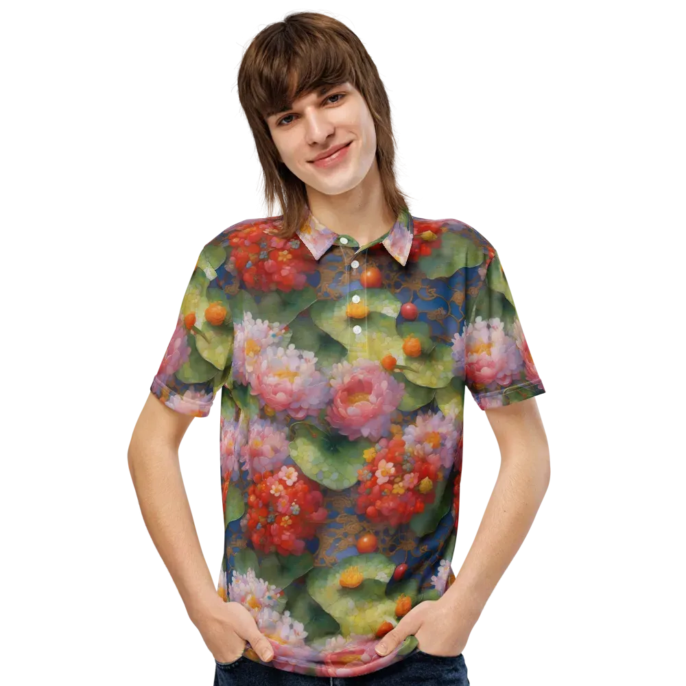 Lotus Royale on Men's Slim Fit Polo Shirt — Front