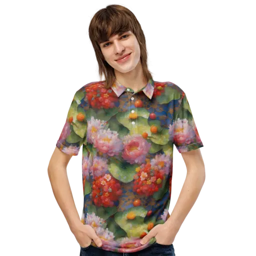 Lotus Royale on a Men's Slim Fit Polo Shirt