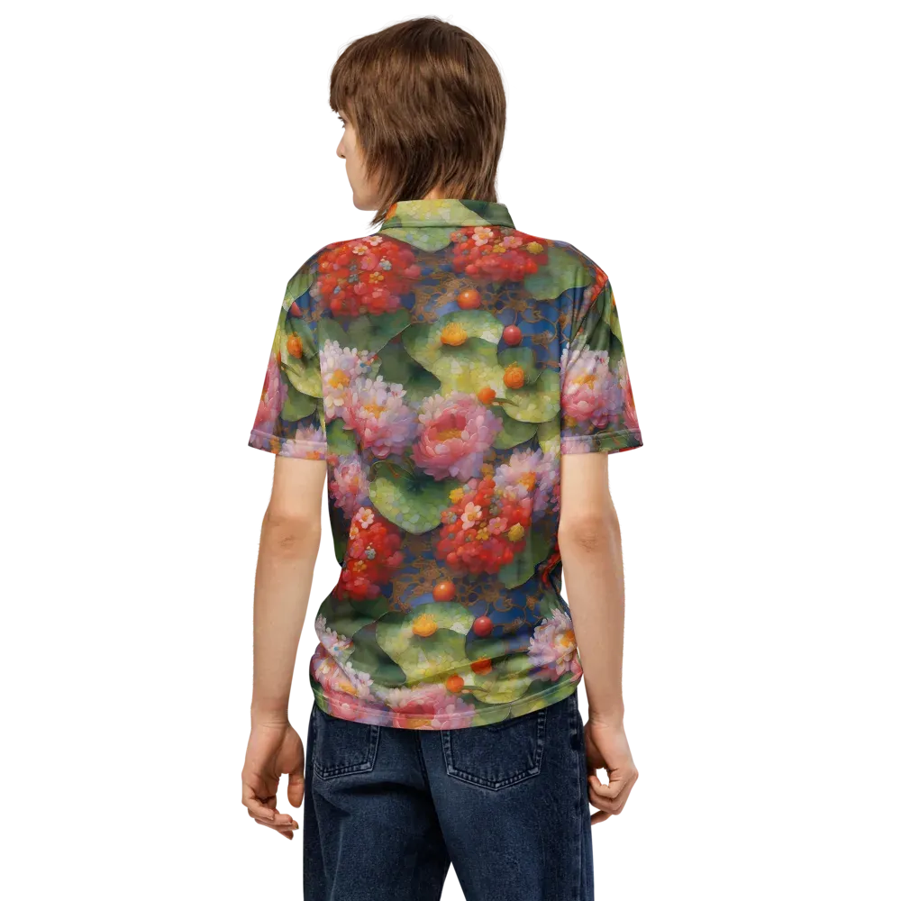 Lotus Royale on Men's Slim Fit Polo Shirt — Back