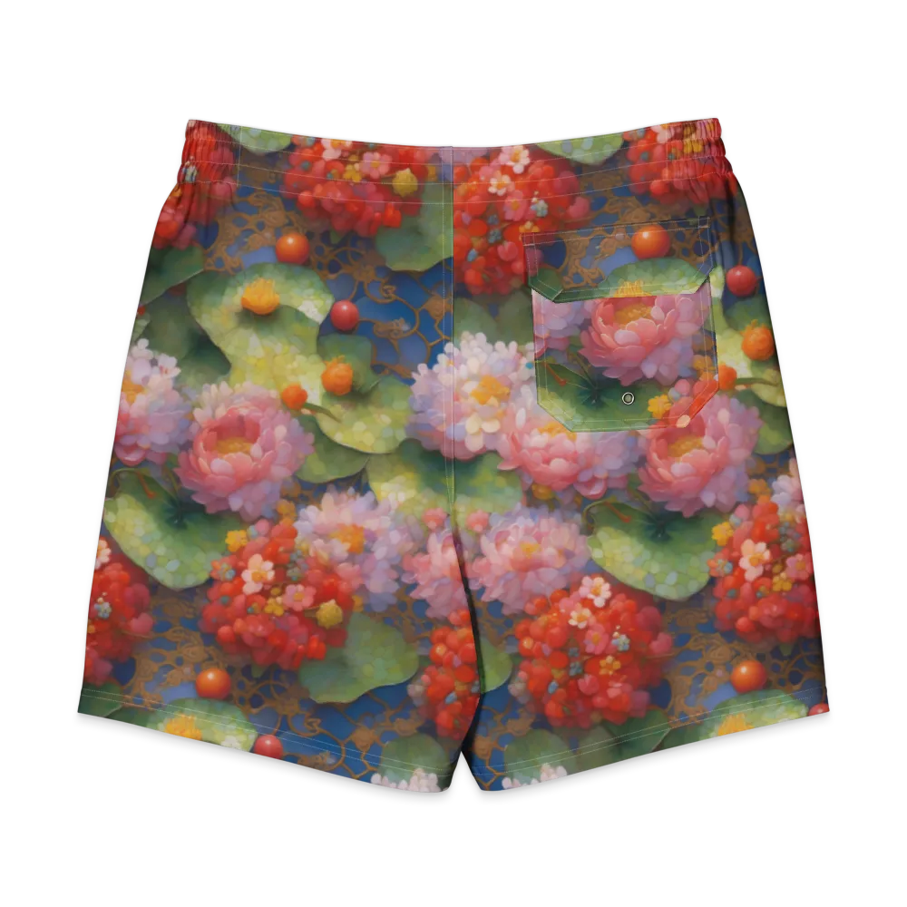 Lotus Royale on Men's Board Shorts — Back