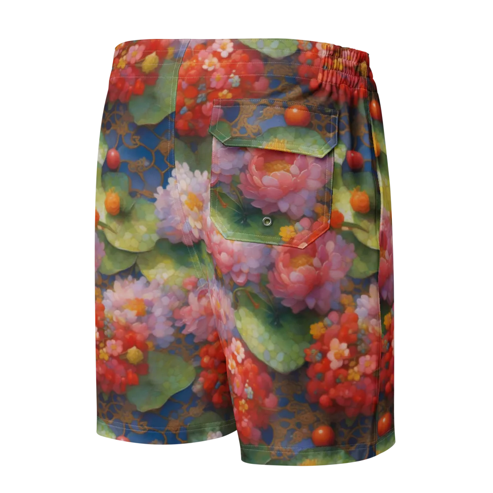 Lotus Royale on Men's Board Shorts — Back