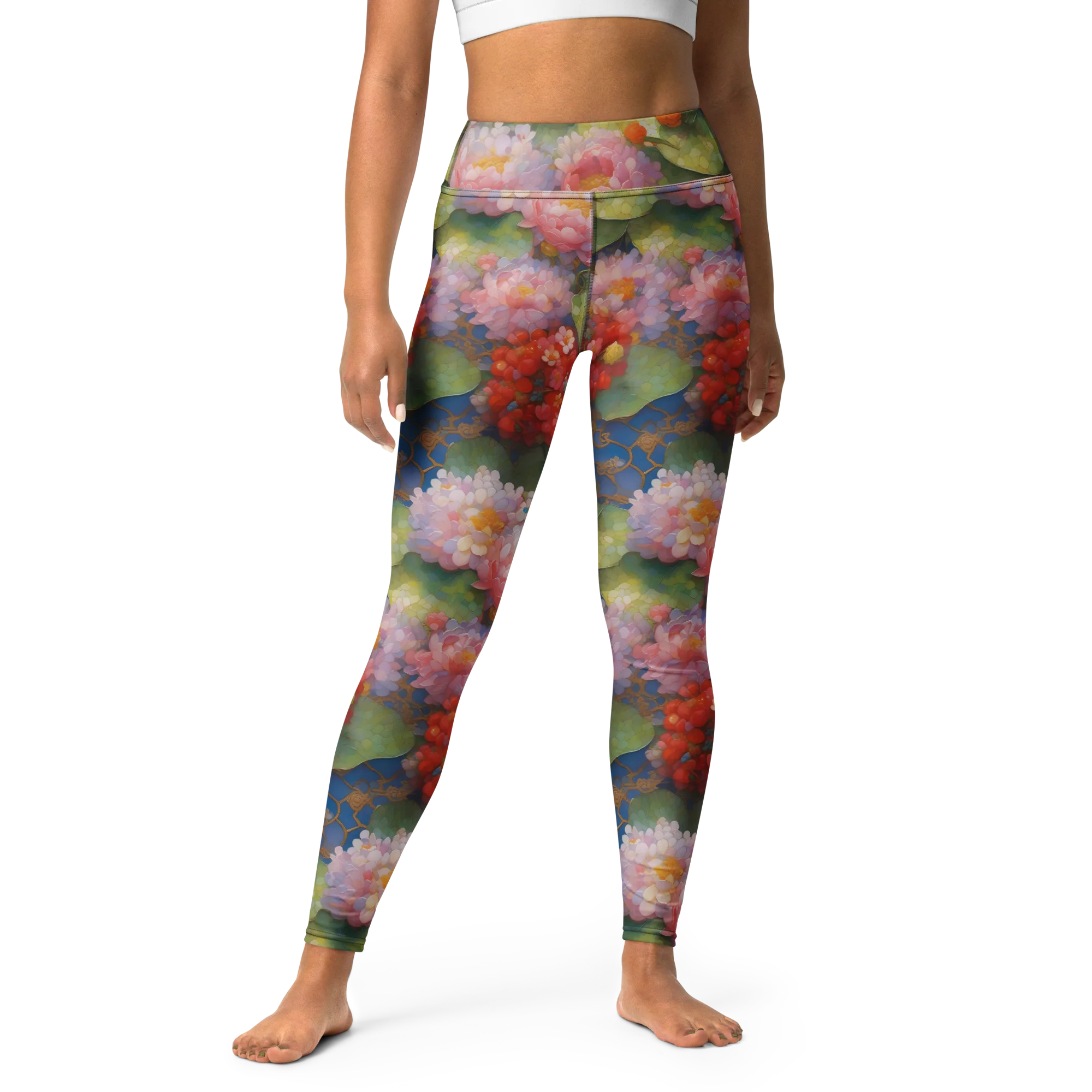 Lotus Royale on Yoga Leggings — Front