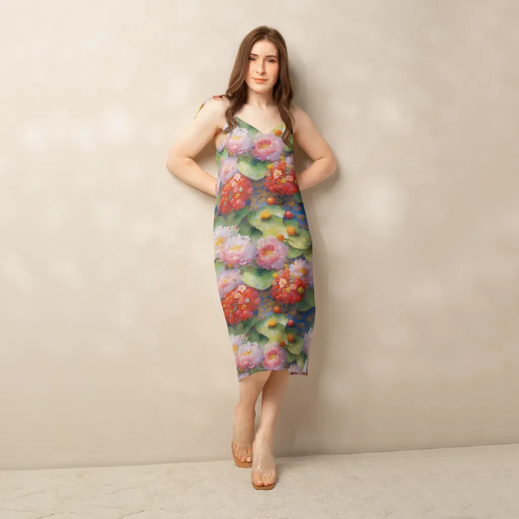 Lotus Royale on Slip Dress — Front