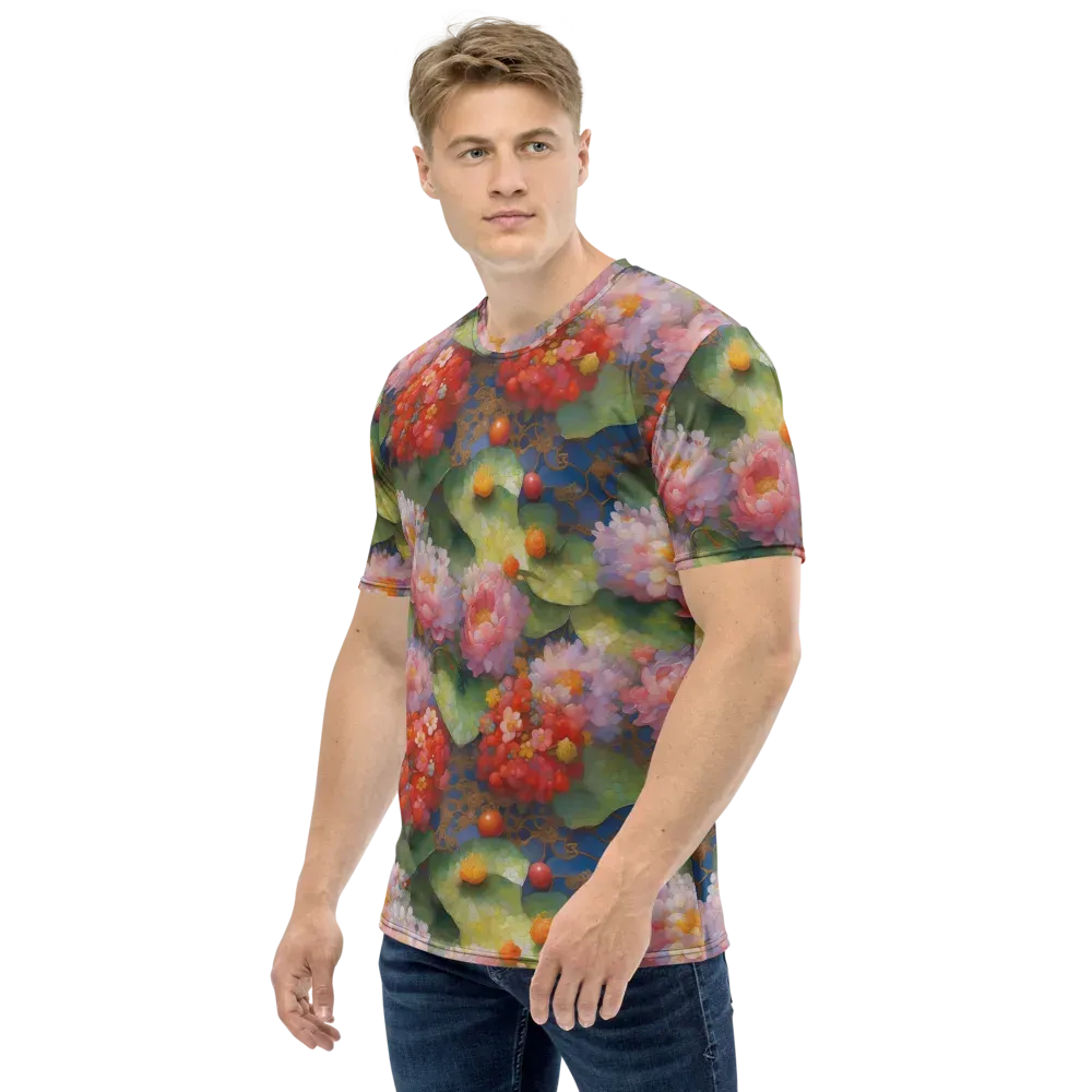 Lotus Royale on Men's Crew Neck T-Shirt — Left