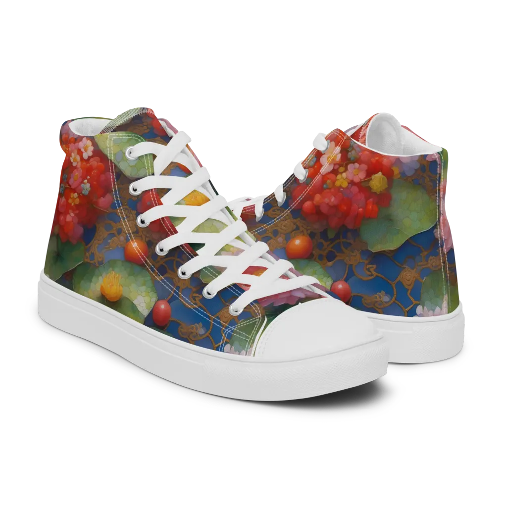 Lotus Royale on Men's High Top Canvas Shoes — Right