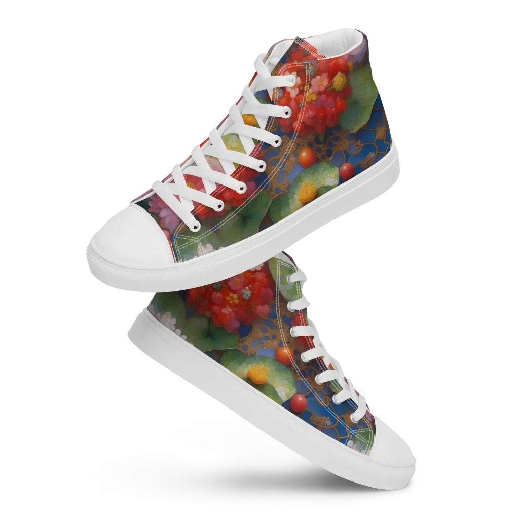 Lotus Royale on Men's High Top Canvas Shoes — Front