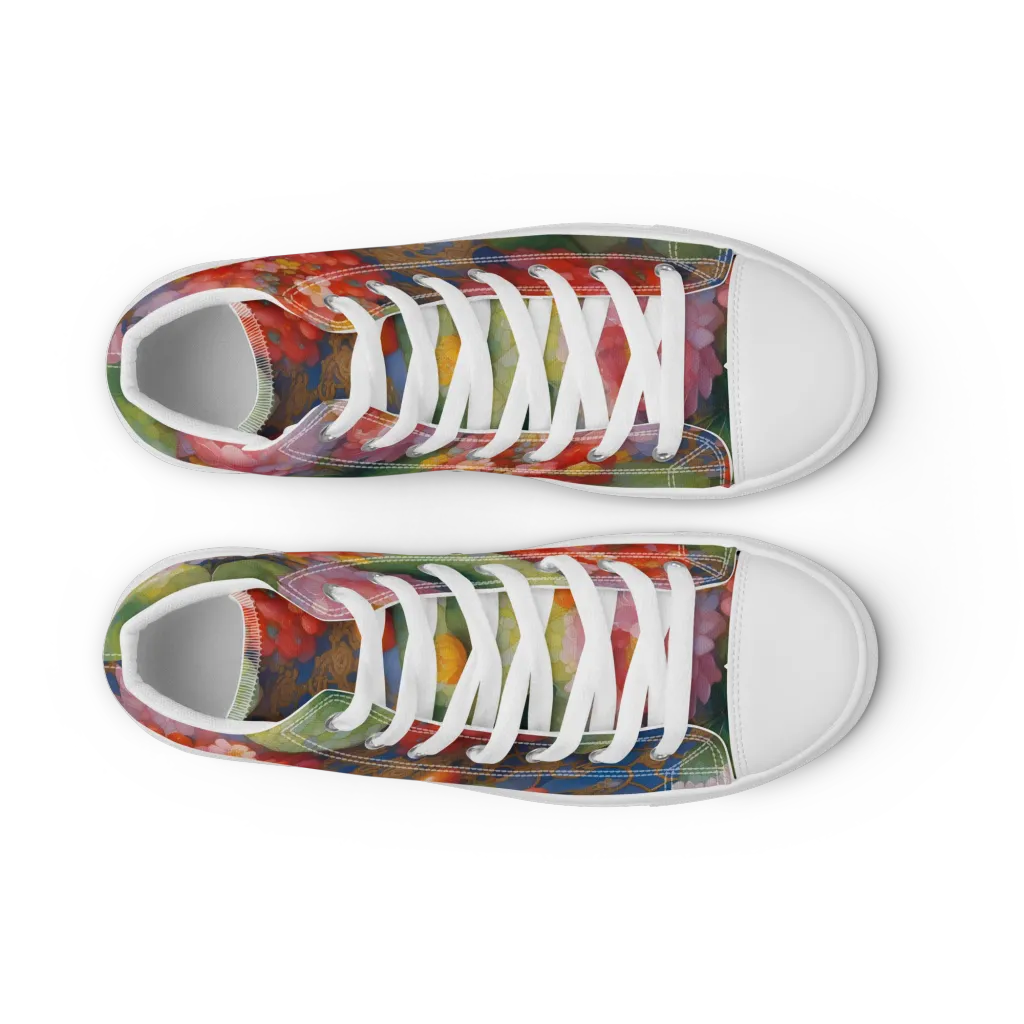 Lotus Royale on Women's High Top Canvas Shoes — Front