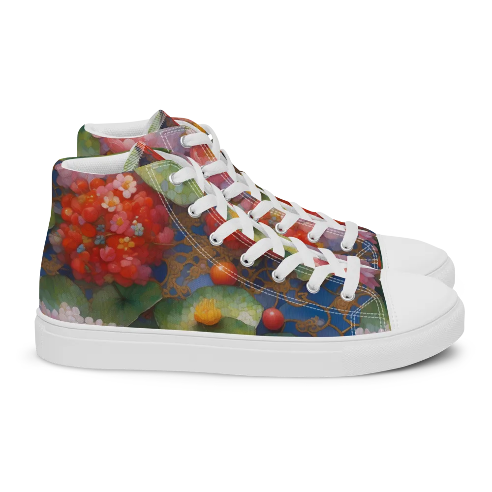 Lotus Royale on Women's High Top Canvas Shoes — Right