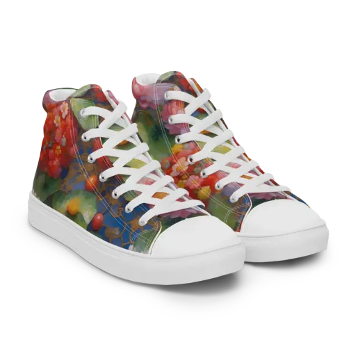 Lotus Royale on a Women's High Top Canvas Shoes