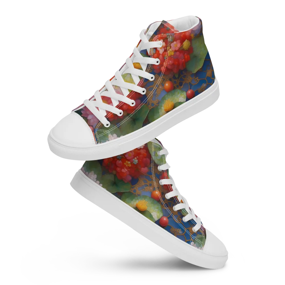 Lotus Royale on Women's High Top Canvas Shoes — Front