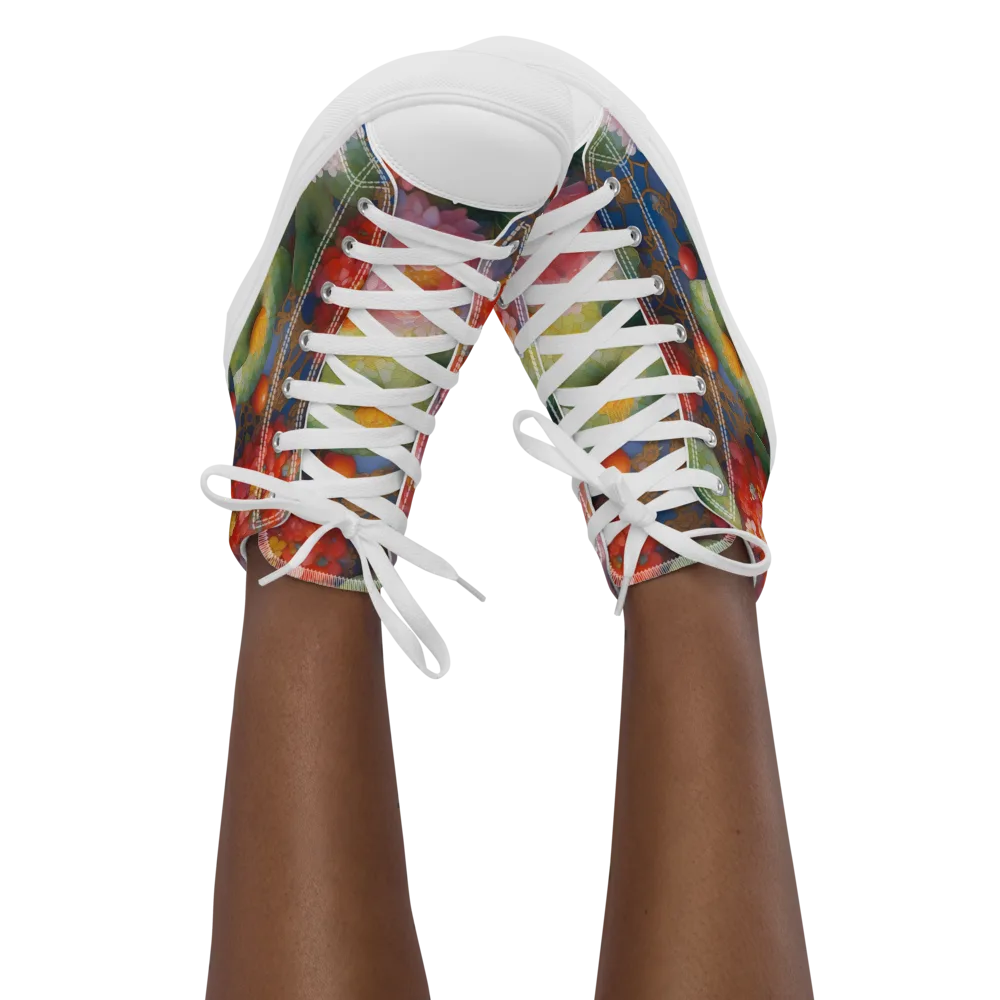 Lotus Royale on Women's High Top Canvas Shoes — Front