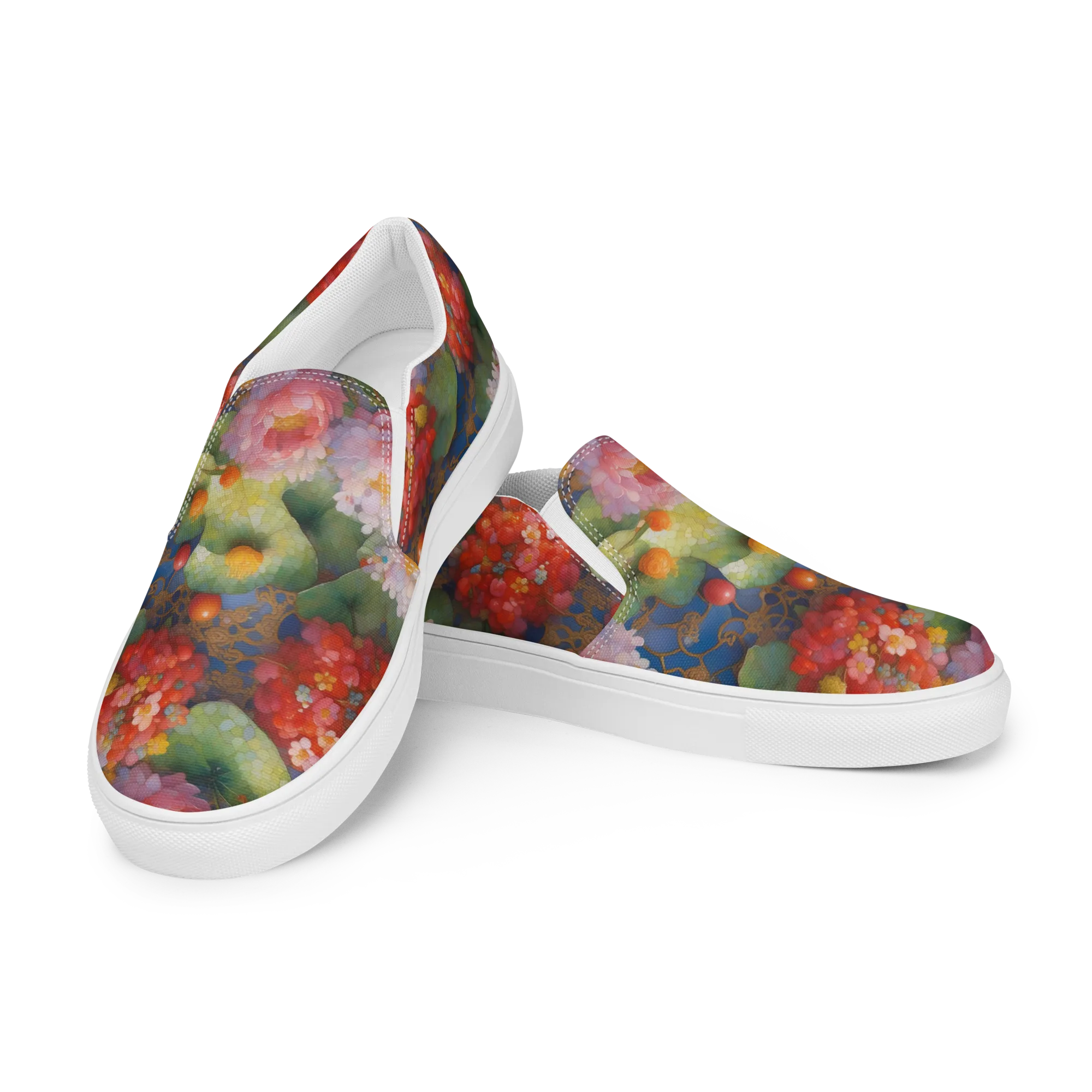 Lotus Royale on Men's Slip-On Canvas Shoes — Left Front