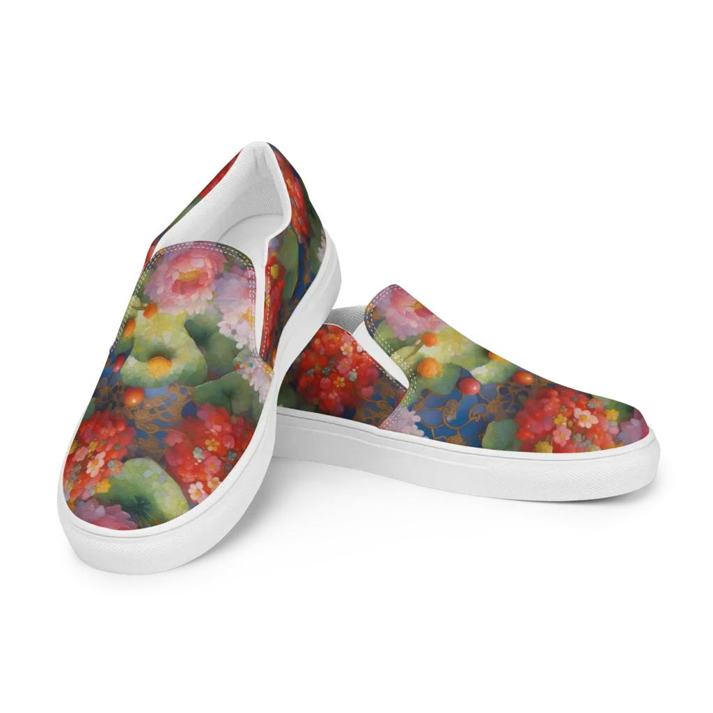 Lotus Royale on Men's Slip-On Canvas Shoes — Left Front