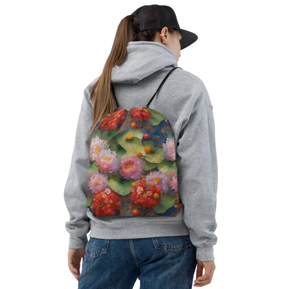 Lotus Royale on Drawstring Bag — Front
