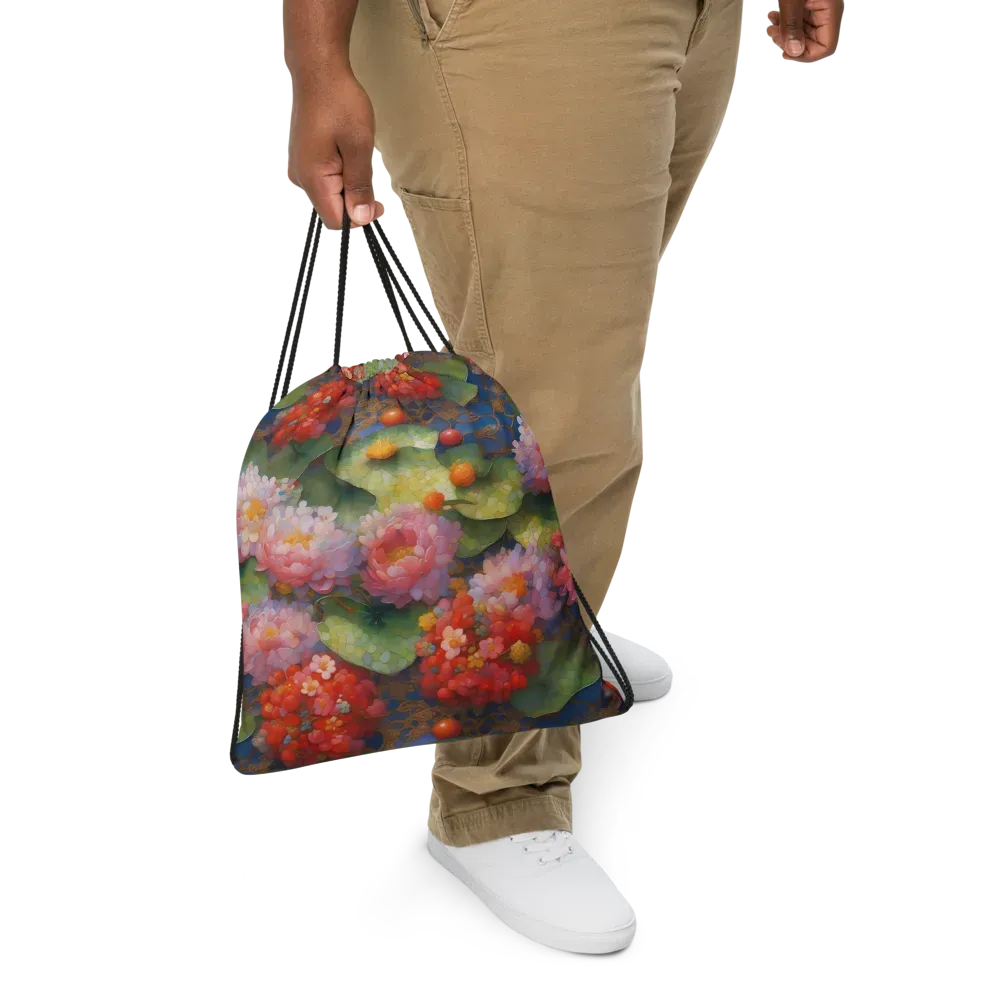 Lotus Royale on Drawstring Bag — Front