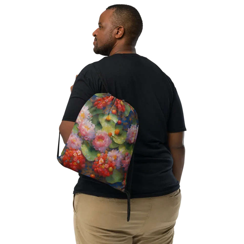 Lotus Royale on Drawstring Bag — Front