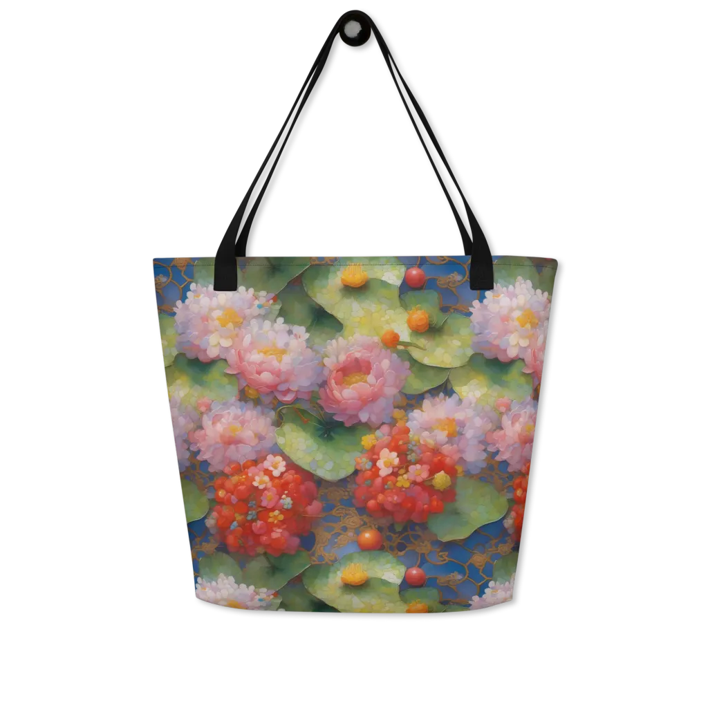 Lotus Royale on Large Tote Bag W/ Pocket — Front