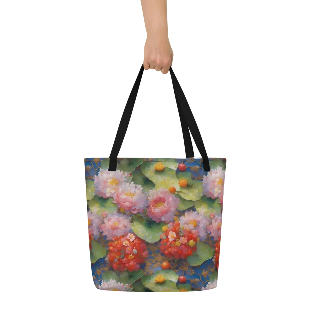 Lotus Royale on Large Tote Bag W/ Pocket — Front