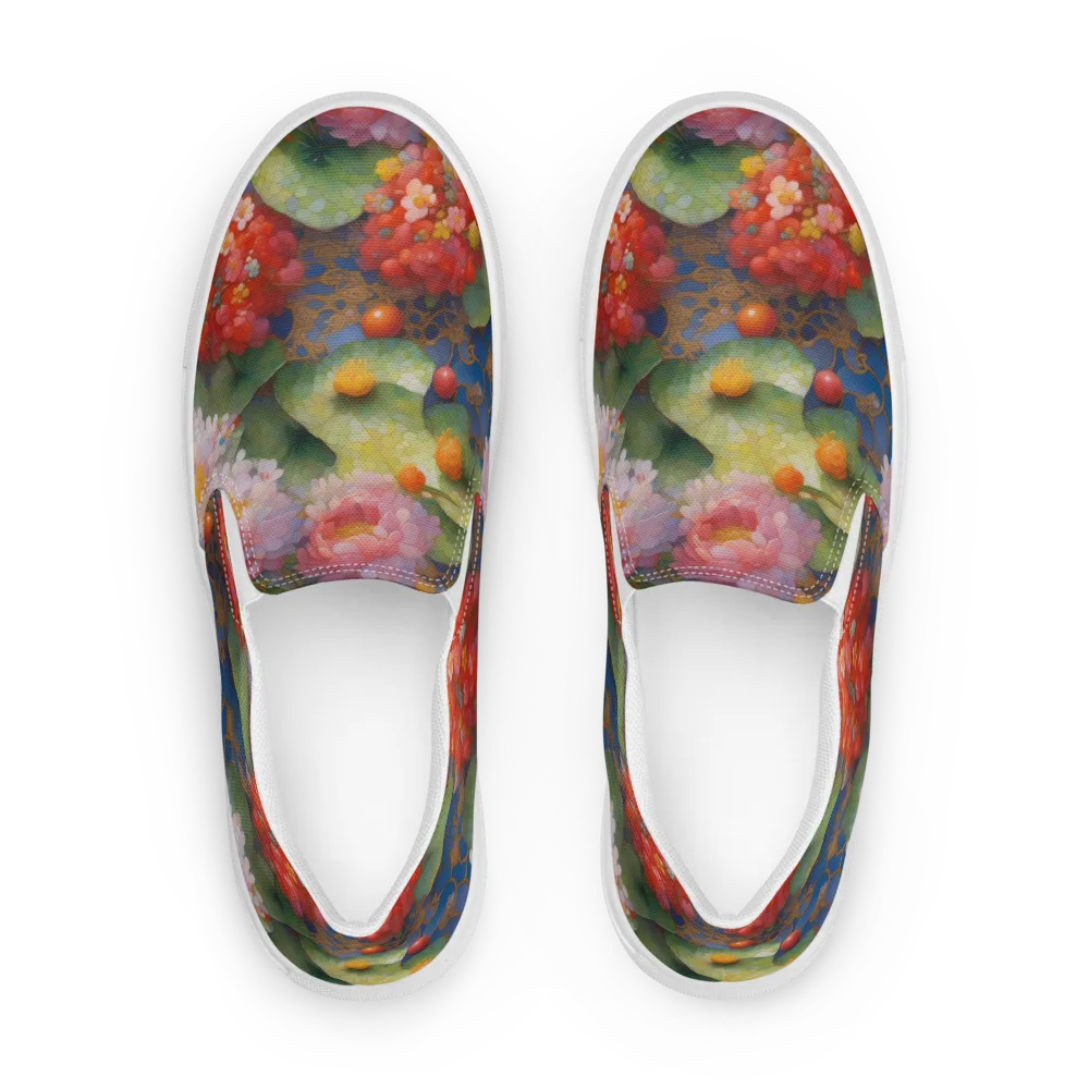 Lotus Royale on Women's Slip-On Canvas Shoes — Front