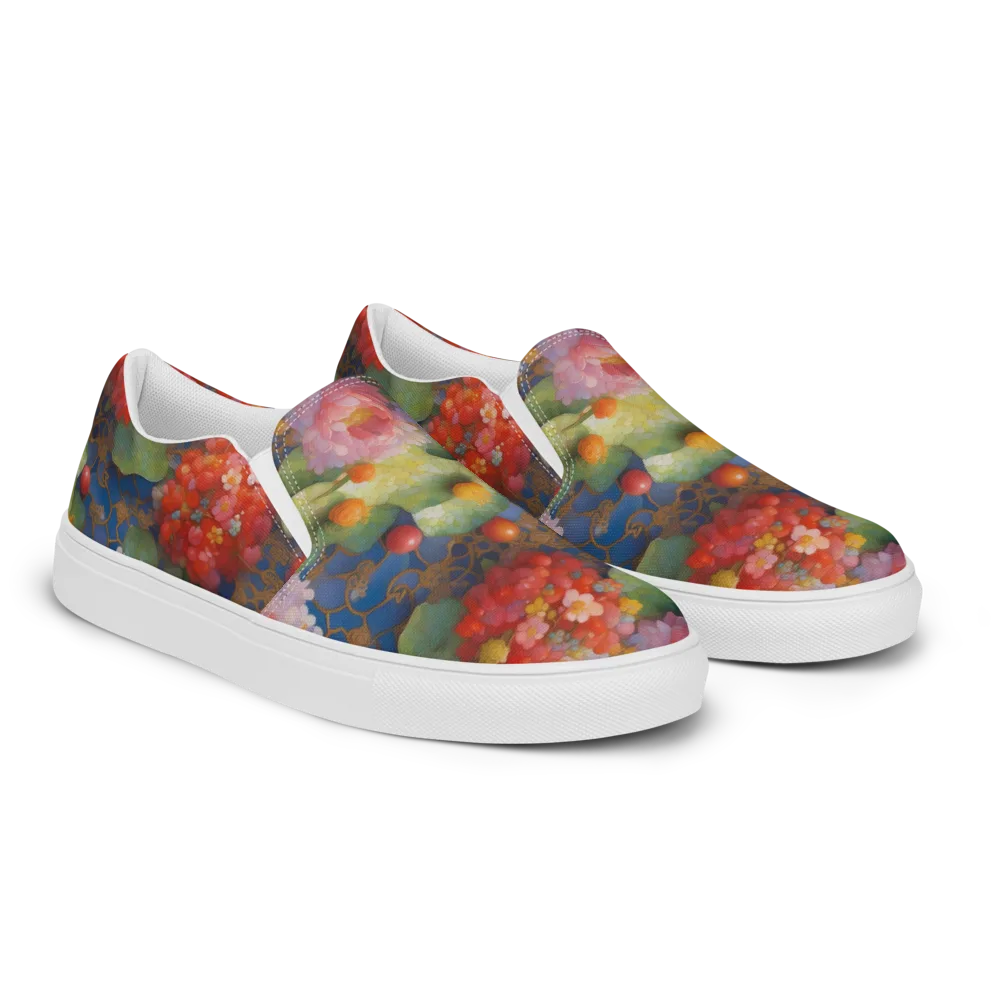 Lotus Royale on Women's Slip-On Canvas Shoes — Right Front
