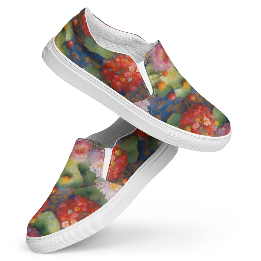 Lotus Royale on Women's Slip-On Canvas Shoes — Front