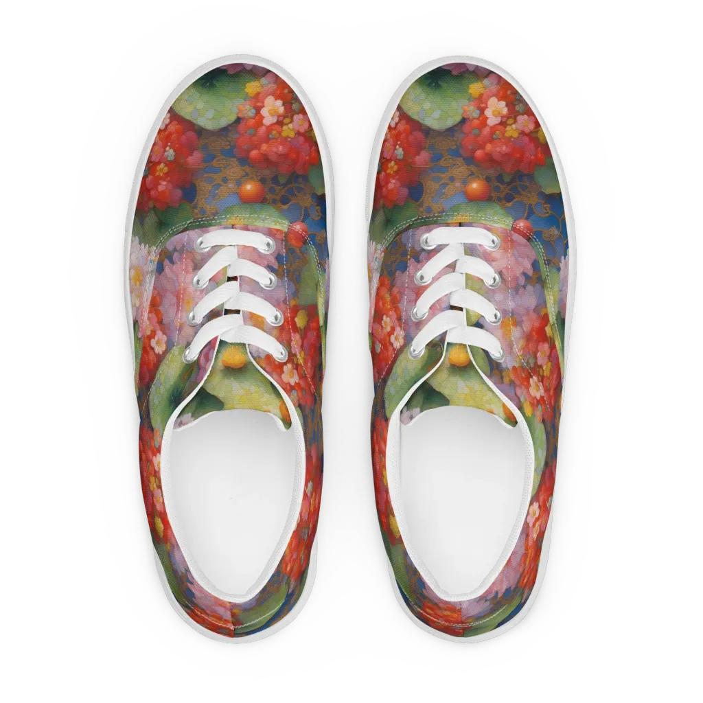 Lotus Royale on Men's Lace-Up Canvas Shoes — Front