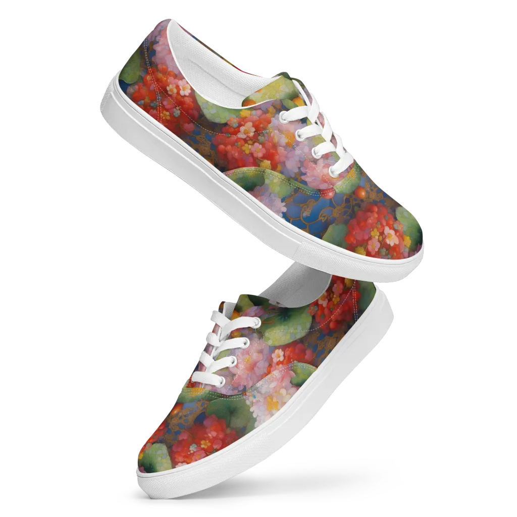 Lotus Royale on Men's Lace-Up Canvas Shoes — Front