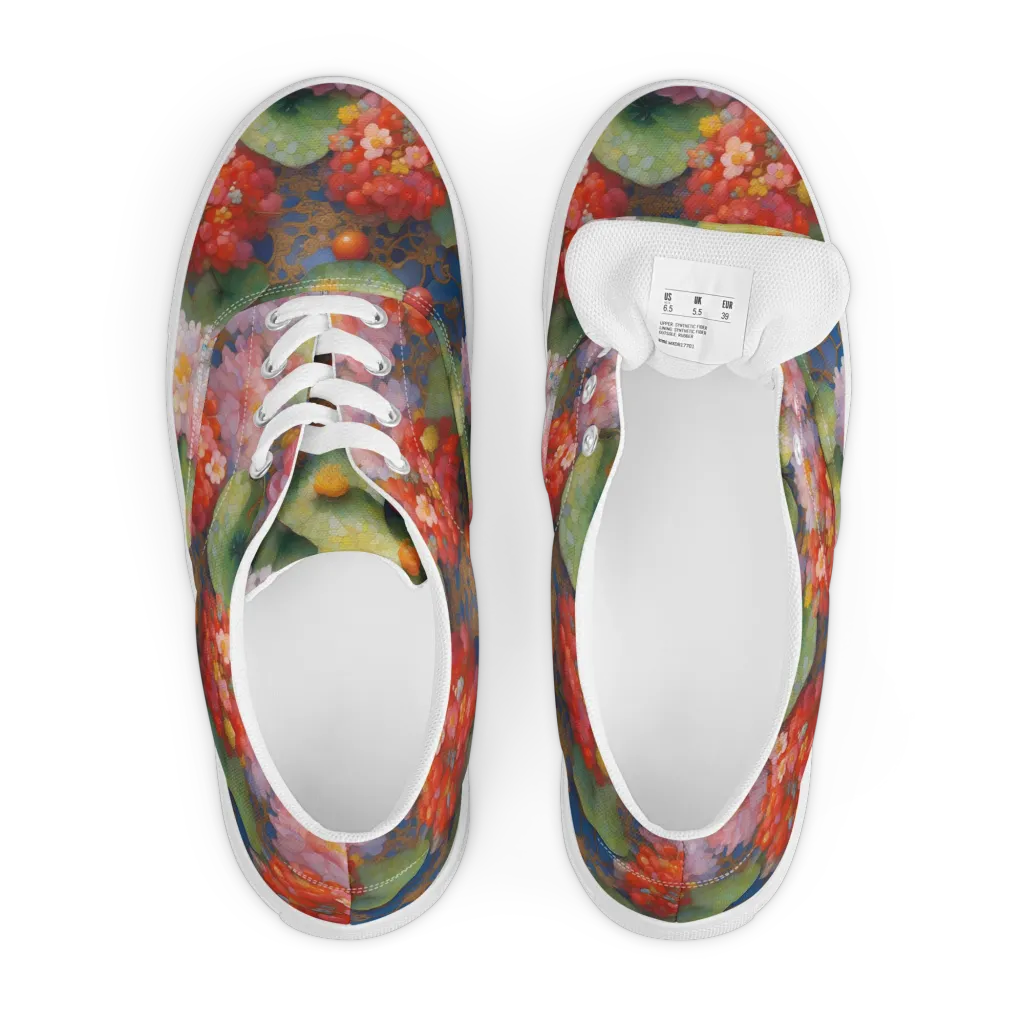 Lotus Royale on Men's Lace-Up Canvas Shoes — Front