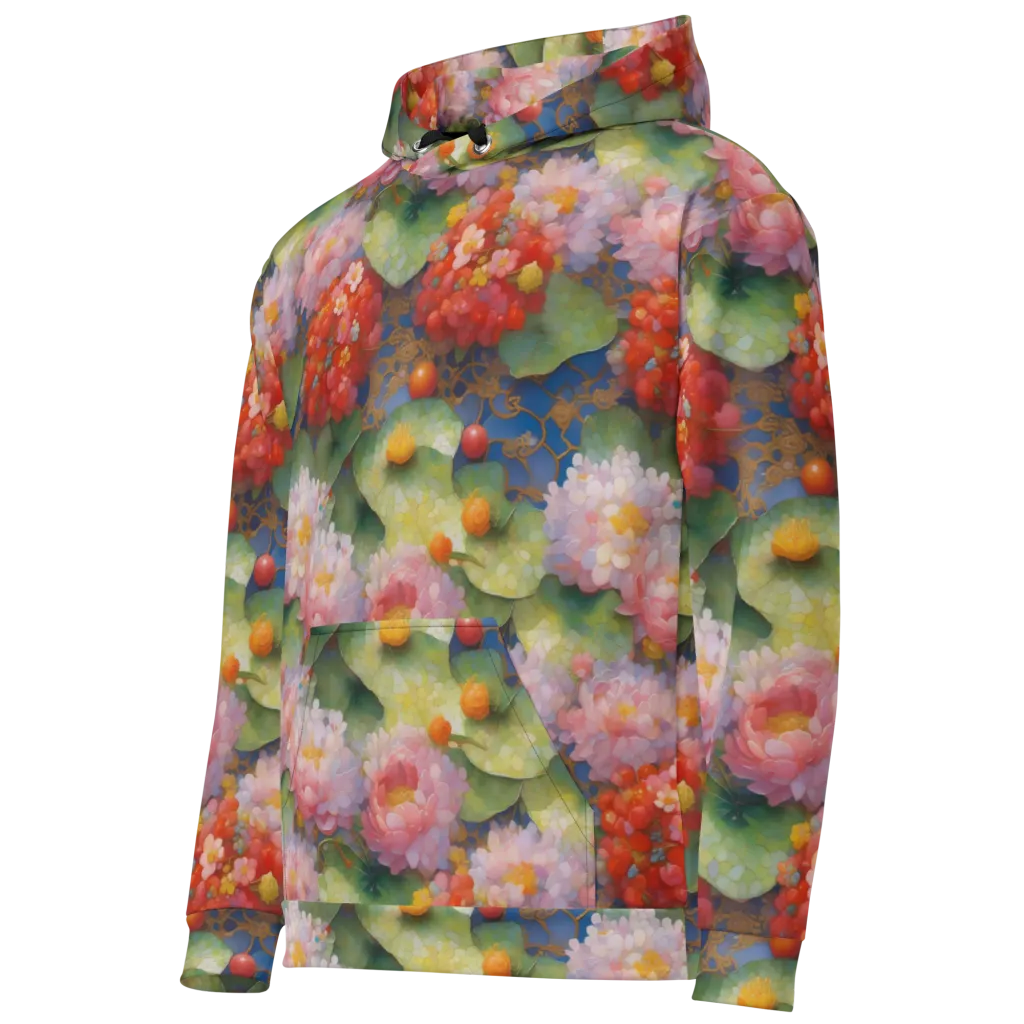 Lotus Royale on Cotton Hoodie — Left Front