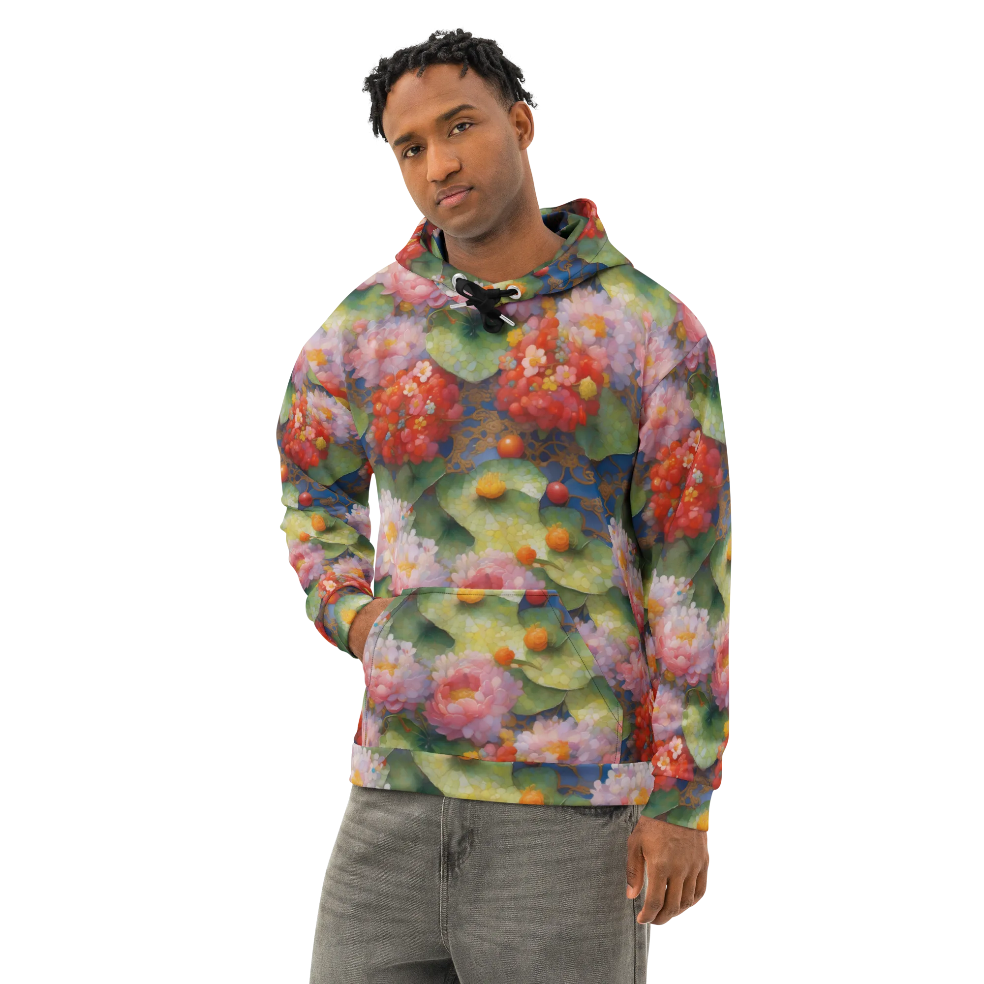 Lotus Royale on Cotton Hoodie — Left Front
