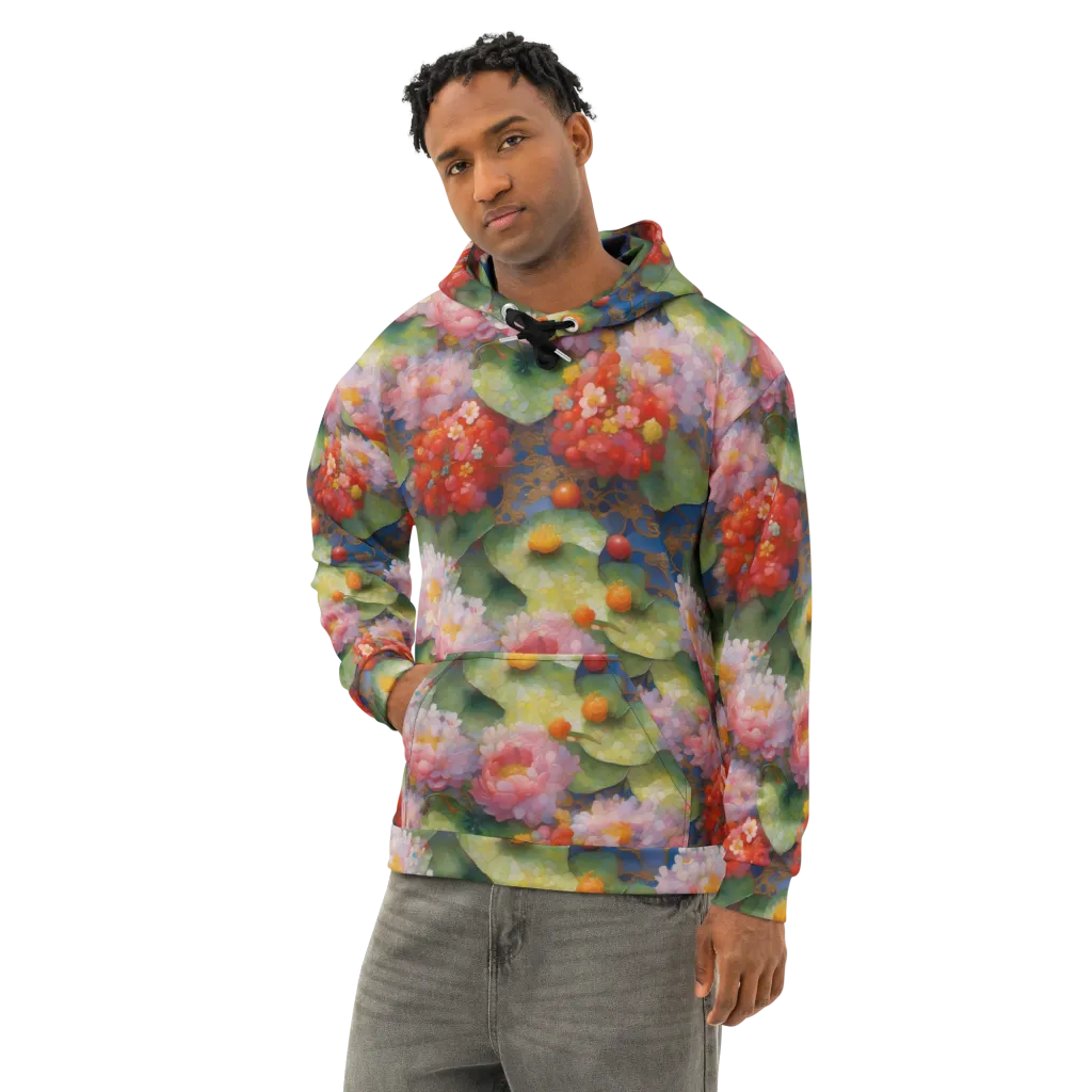 Lotus Royale on Cotton Hoodie — Left Front