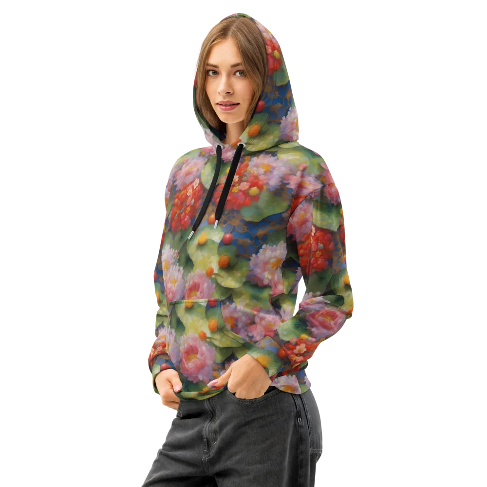 Lotus Royale on Cotton Hoodie — Left Front