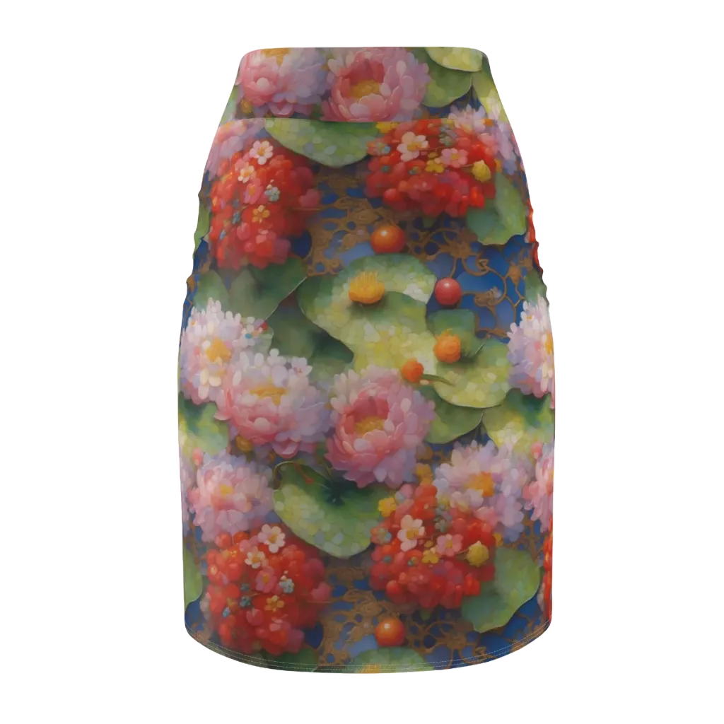 Lotus Royale on Pencil Skirt — Back