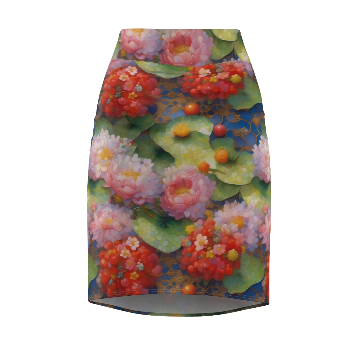 Lotus Royale on Pencil Skirt — Front
