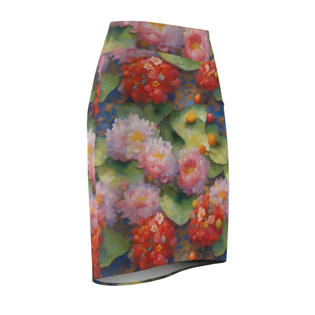 Lotus Royale on Pencil Skirt — Front Side