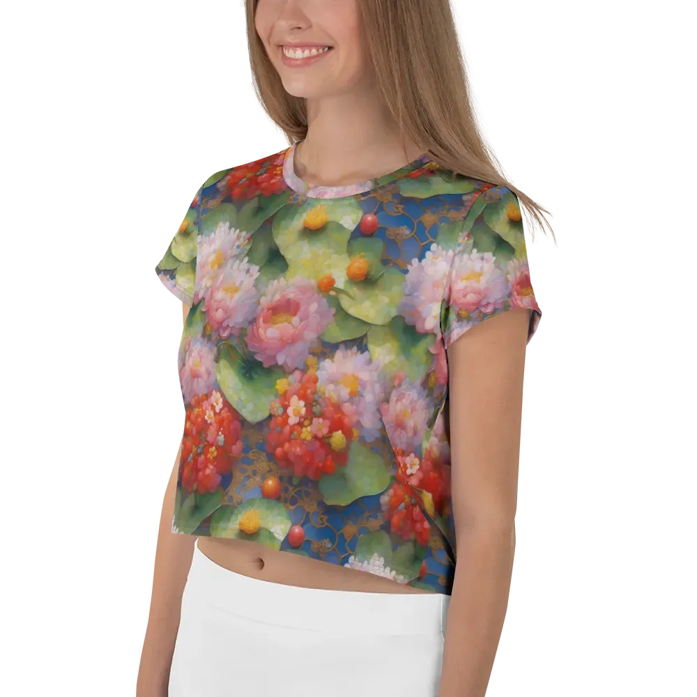 Lotus Royale on Crop Tee — Left