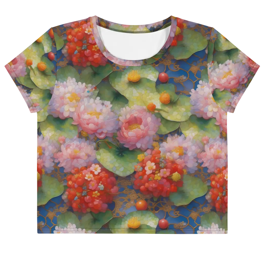 Lotus Royale on Crop Tee — Front