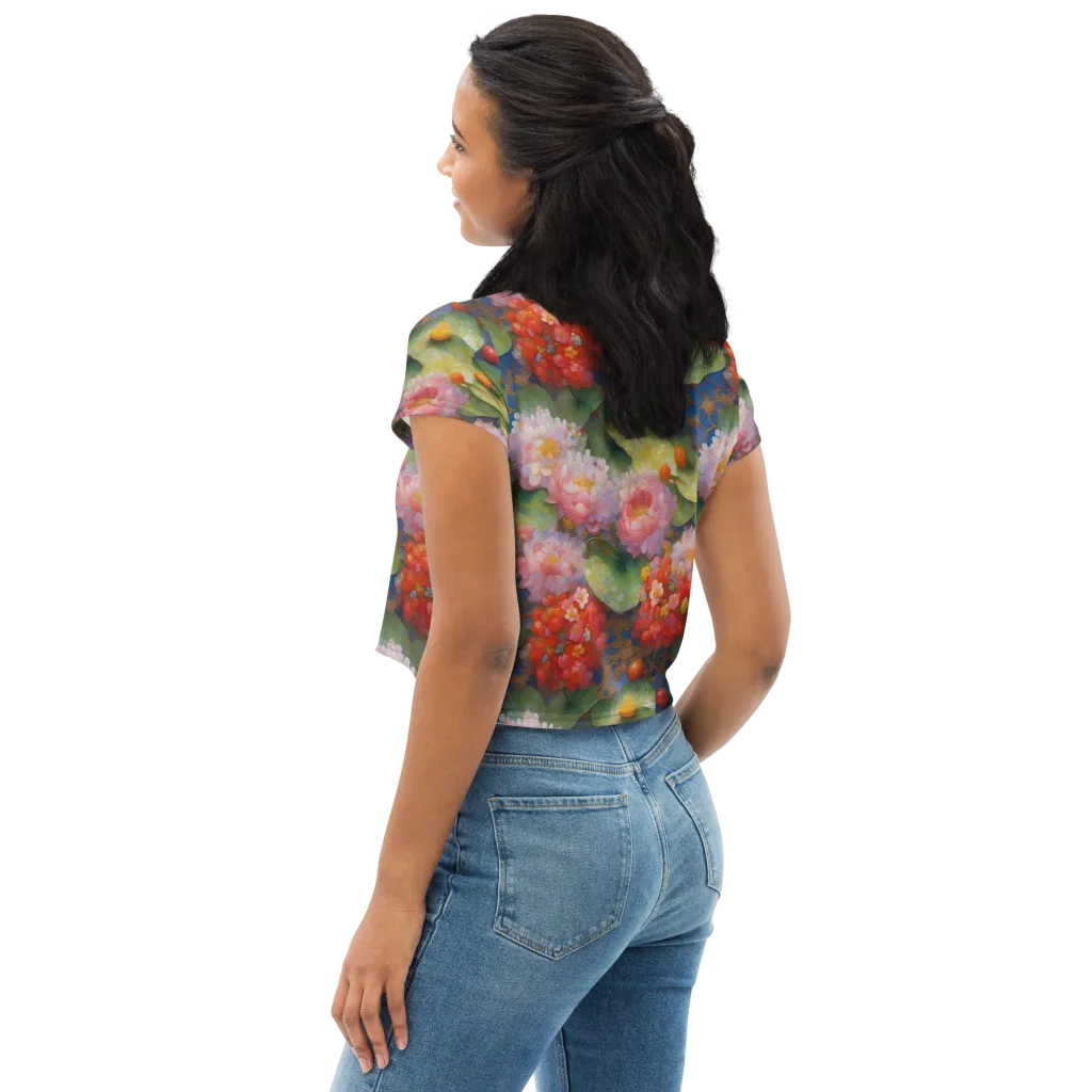 Lotus Royale on Crop Tee — Left Back
