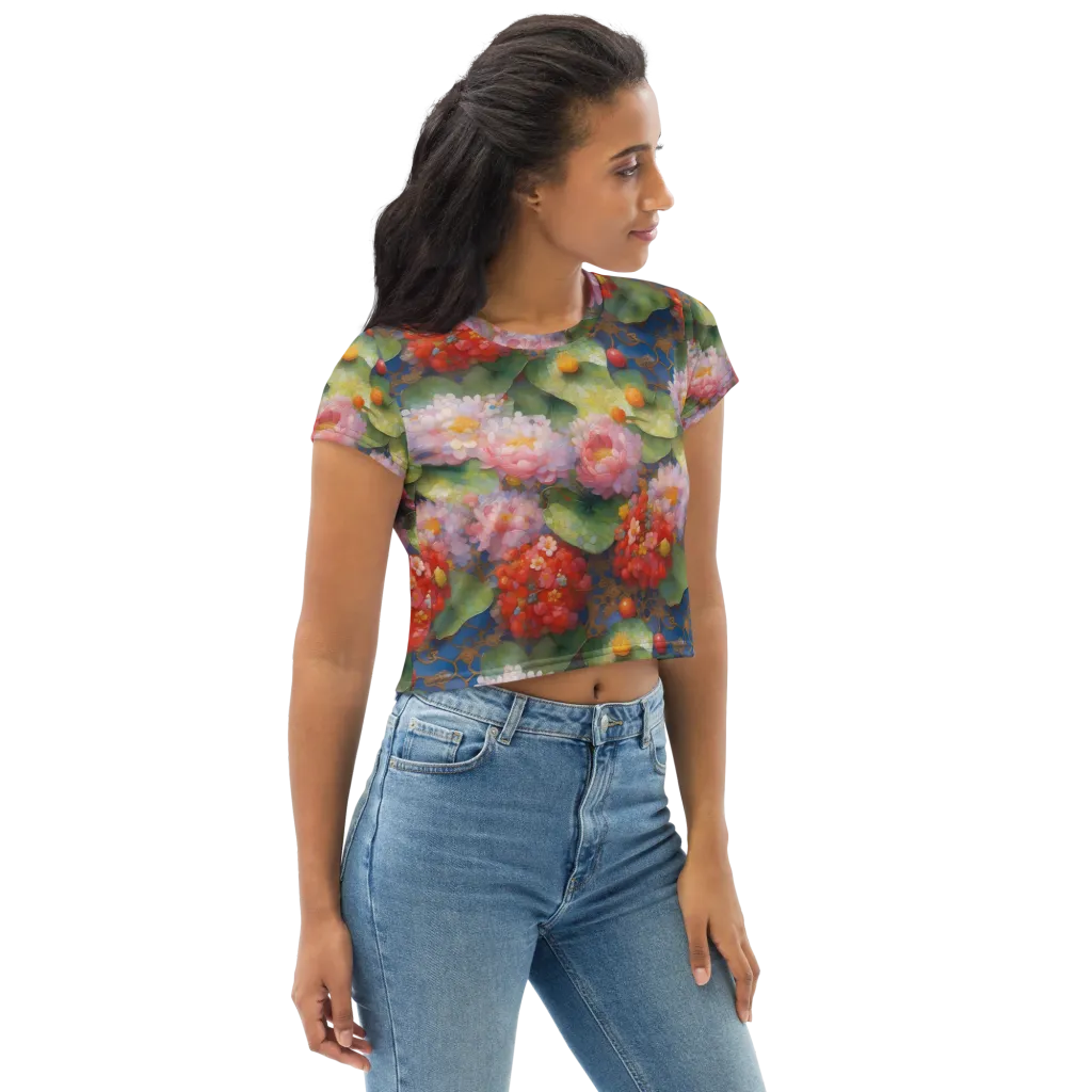 Lotus Royale on Crop Tee — Right Front